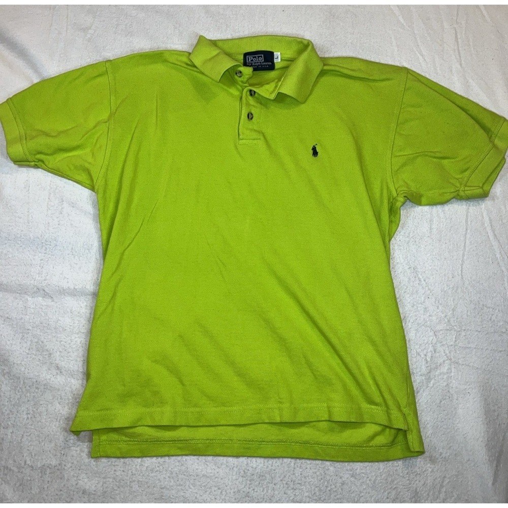 Polo Ralph Lauren Lime Green Short Sleeve Blue Pony Short Sleeve~Large